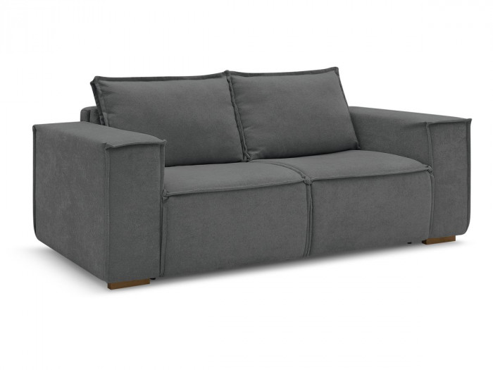 Canapé droit convertible CHELSEA ouverture express tissu texturé