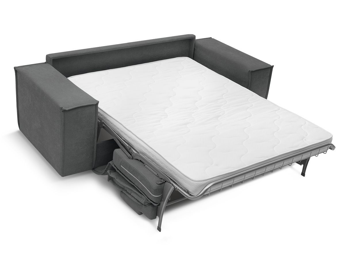 Canapé droit convertible CHELSEA ouverture express tissu texturé