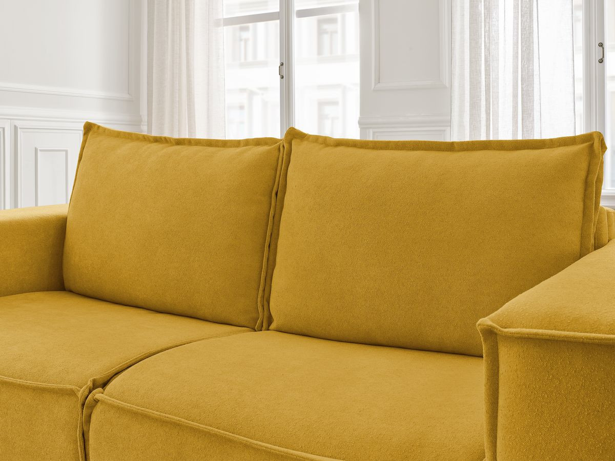 Canapé droit convertible CHELSEA ouverture express tissu texturé