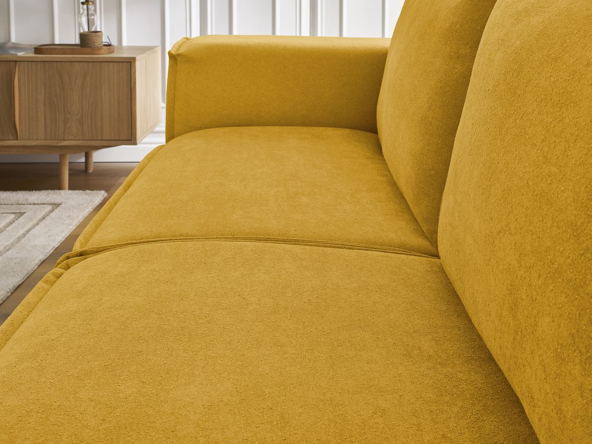 Canapé droit convertible CHELSEA ouverture express tissu texturé