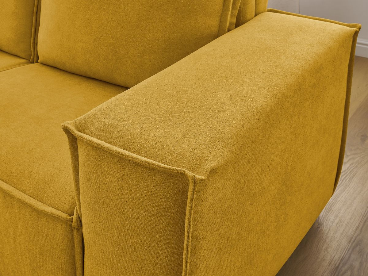 Canapé droit convertible CHELSEA ouverture express tissu texturé