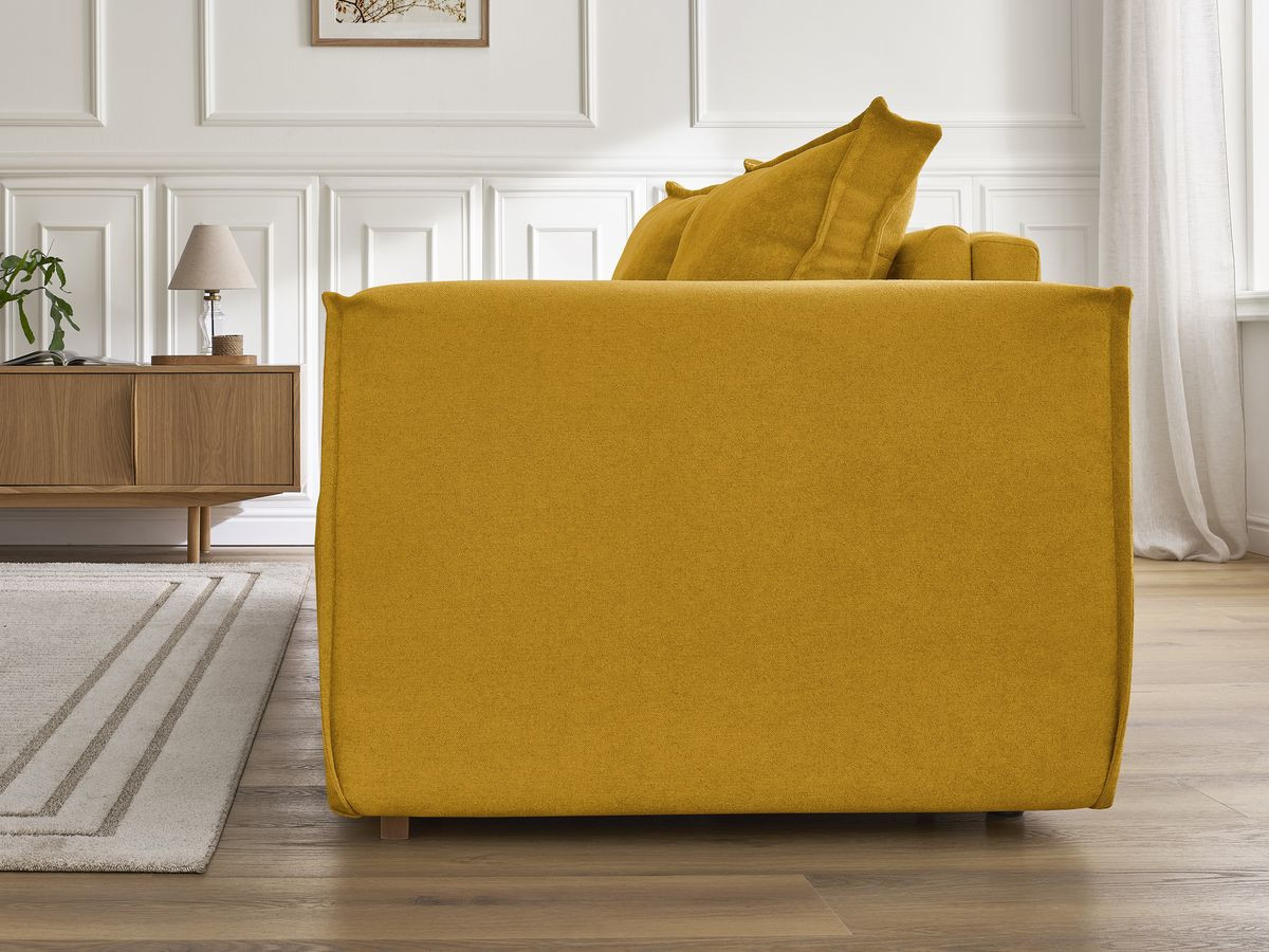 Canapé droit convertible CHELSEA ouverture express tissu texturé