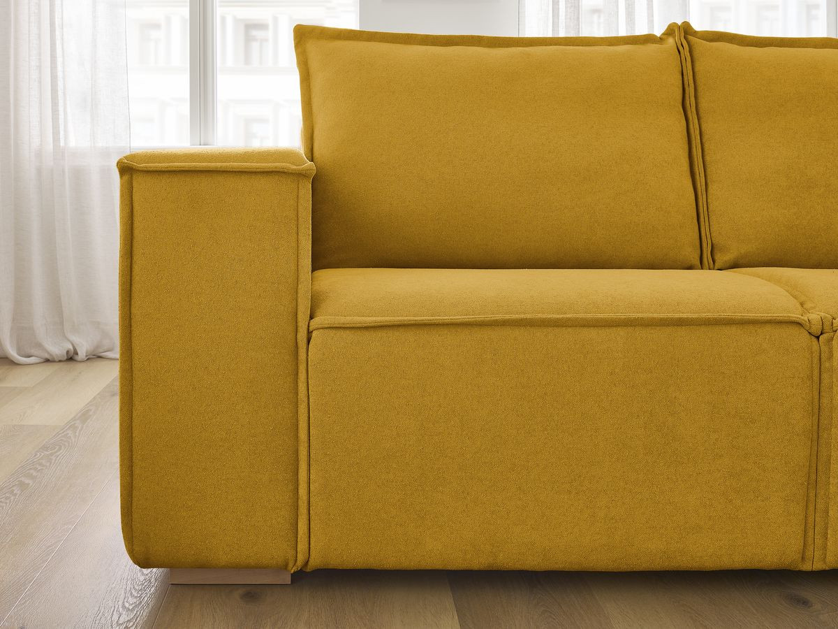 Canapé droit convertible CHELSEA ouverture express tissu texturé