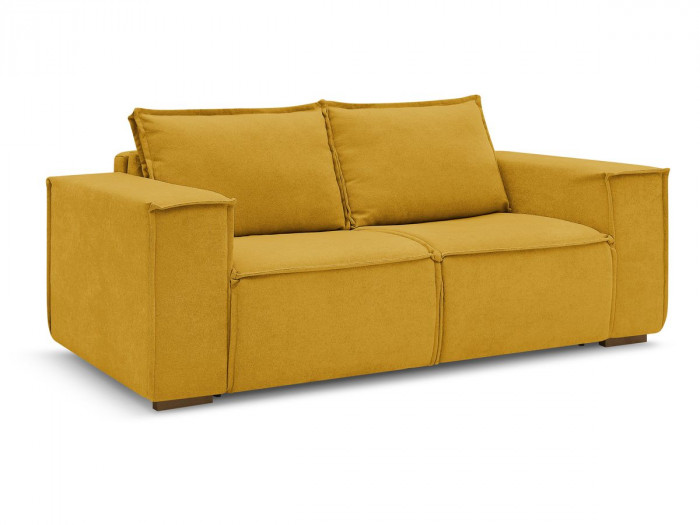 Canapé droit convertible CHELSEA ouverture express tissu texturé