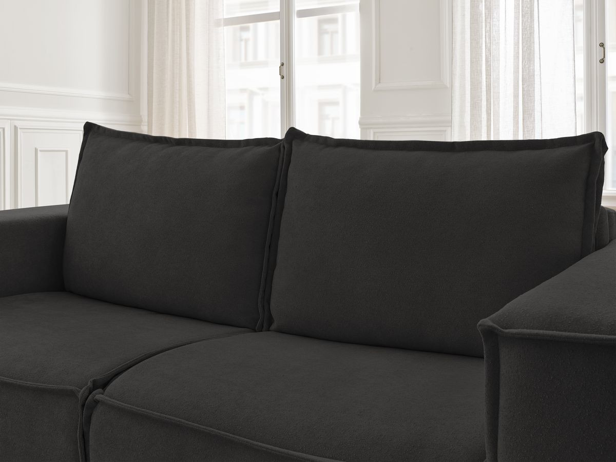 Canapé droit convertible CHELSEA ouverture express tissu texturé