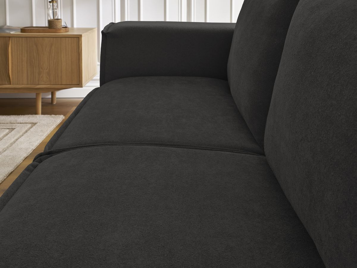 Canapé droit convertible CHELSEA ouverture express tissu texturé