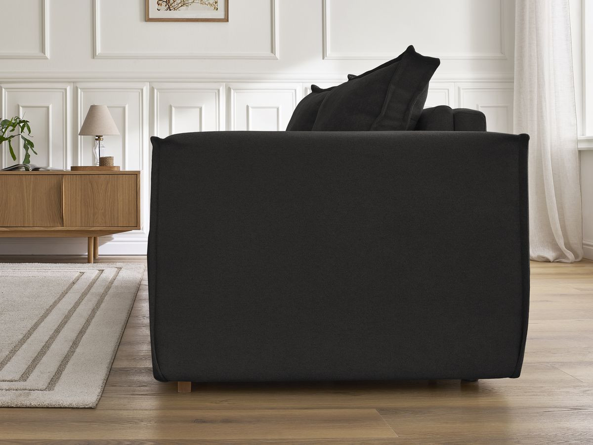 Canapé droit convertible CHELSEA ouverture express tissu texturé