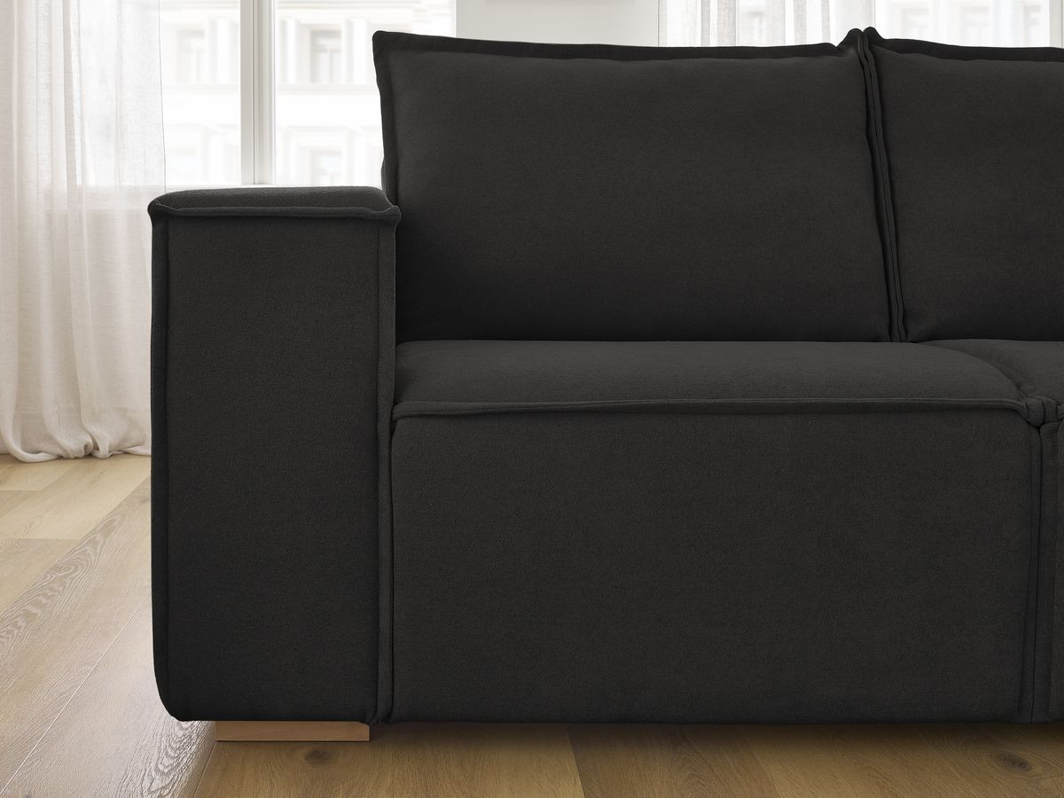 Canapé droit convertible CHELSEA ouverture express tissu texturé
