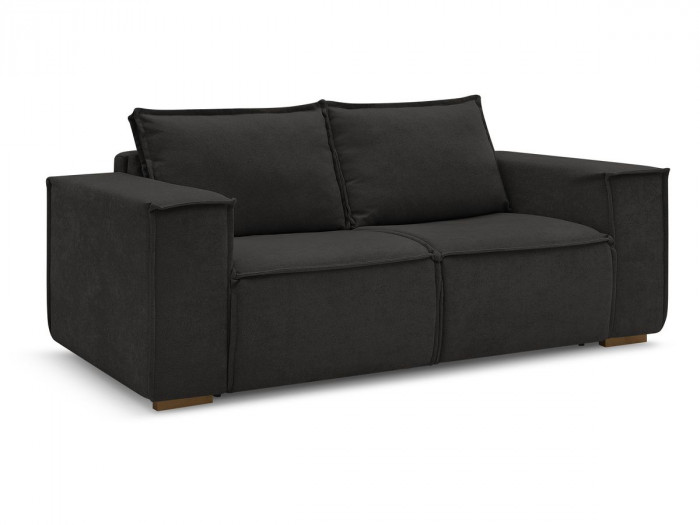 Canapé droit convertible CHELSEA ouverture express tissu texturé
