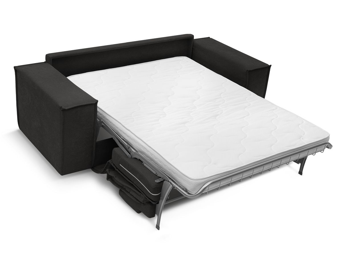 Canapé droit convertible CHELSEA ouverture express tissu texturé