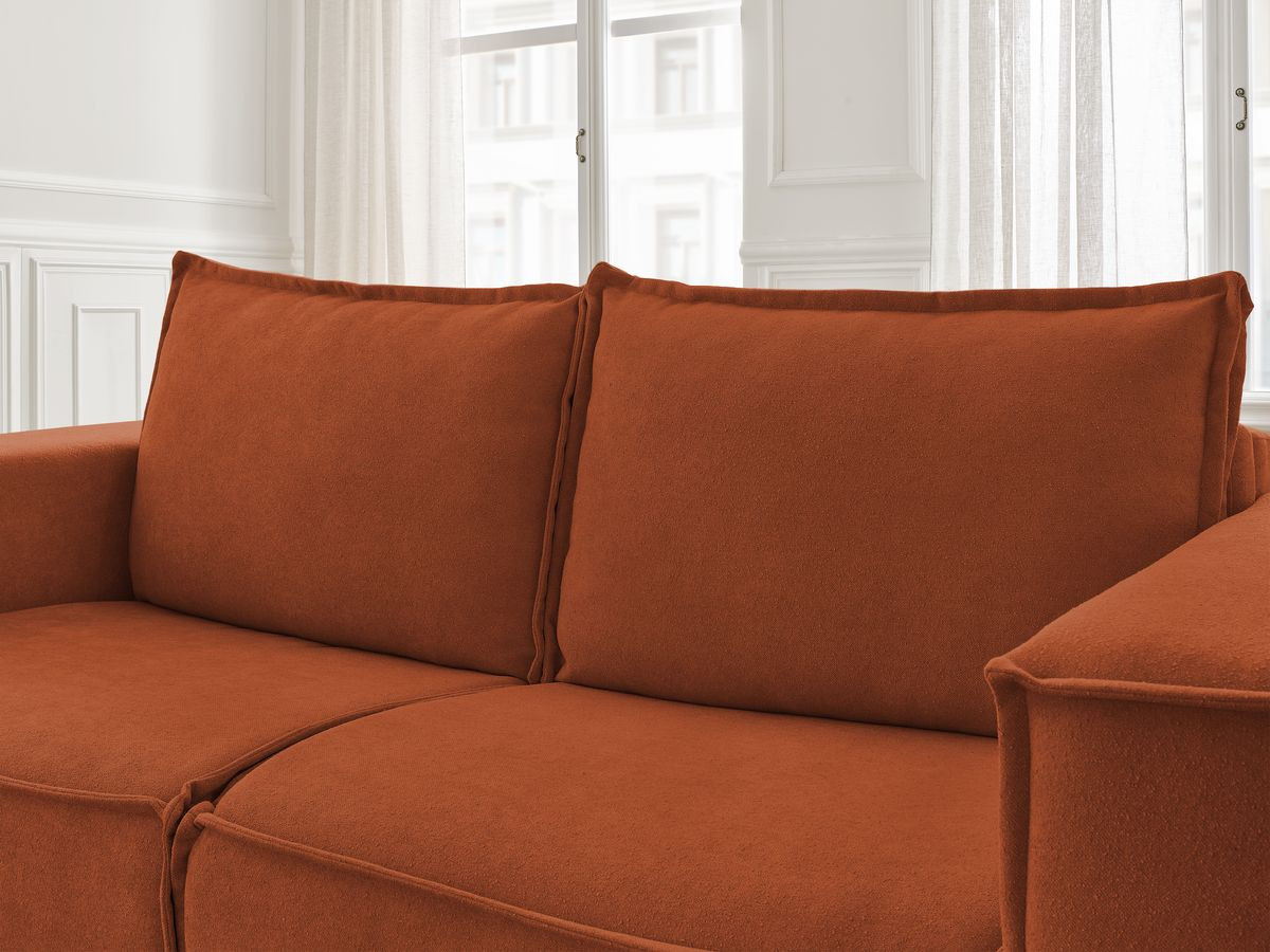 Canapé droit convertible CHELSEA ouverture express tissu texturé