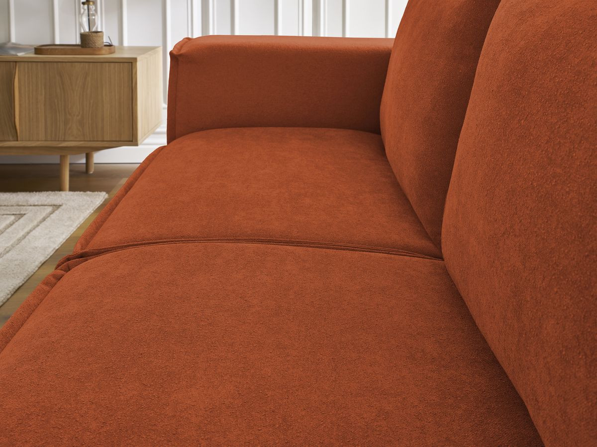 Canapé droit convertible CHELSEA ouverture express tissu texturé
