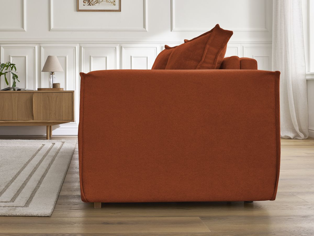Canapé droit convertible CHELSEA ouverture express tissu texturé