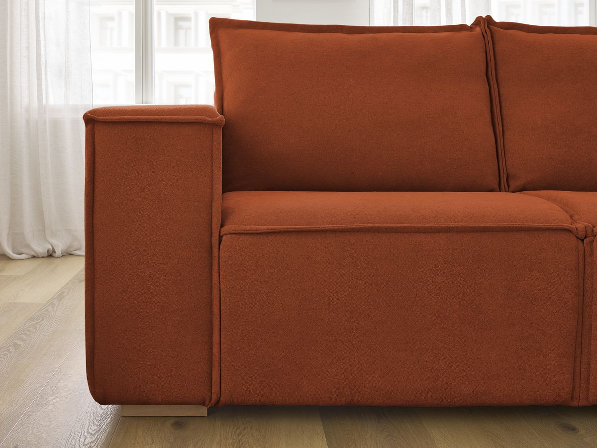 Canapé droit convertible CHELSEA ouverture express tissu texturé