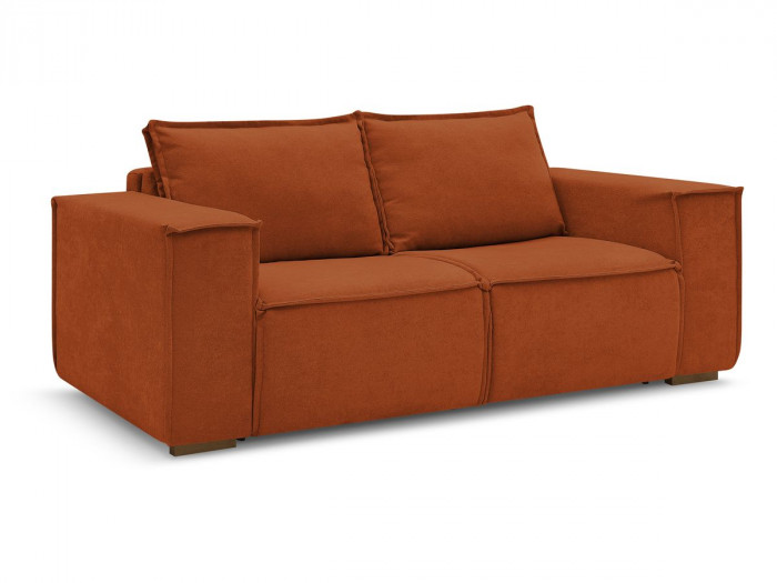 Canapé droit convertible CHELSEA ouverture express tissu texturé