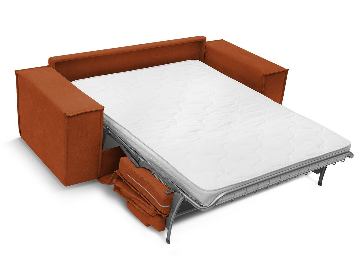Canapé droit convertible CHELSEA ouverture express tissu texturé