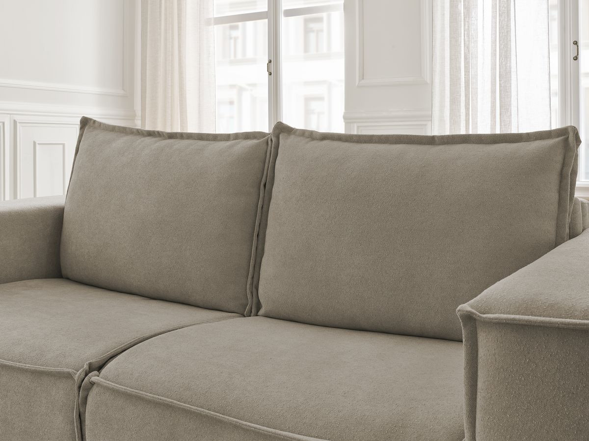 Canapé droit convertible CHELSEA ouverture express tissu texturé