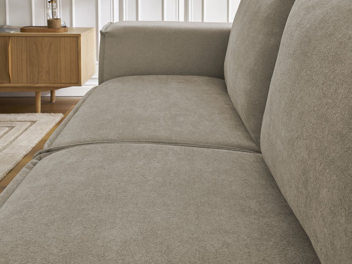 Canapé droit convertible CHELSEA ouverture express tissu texturé
