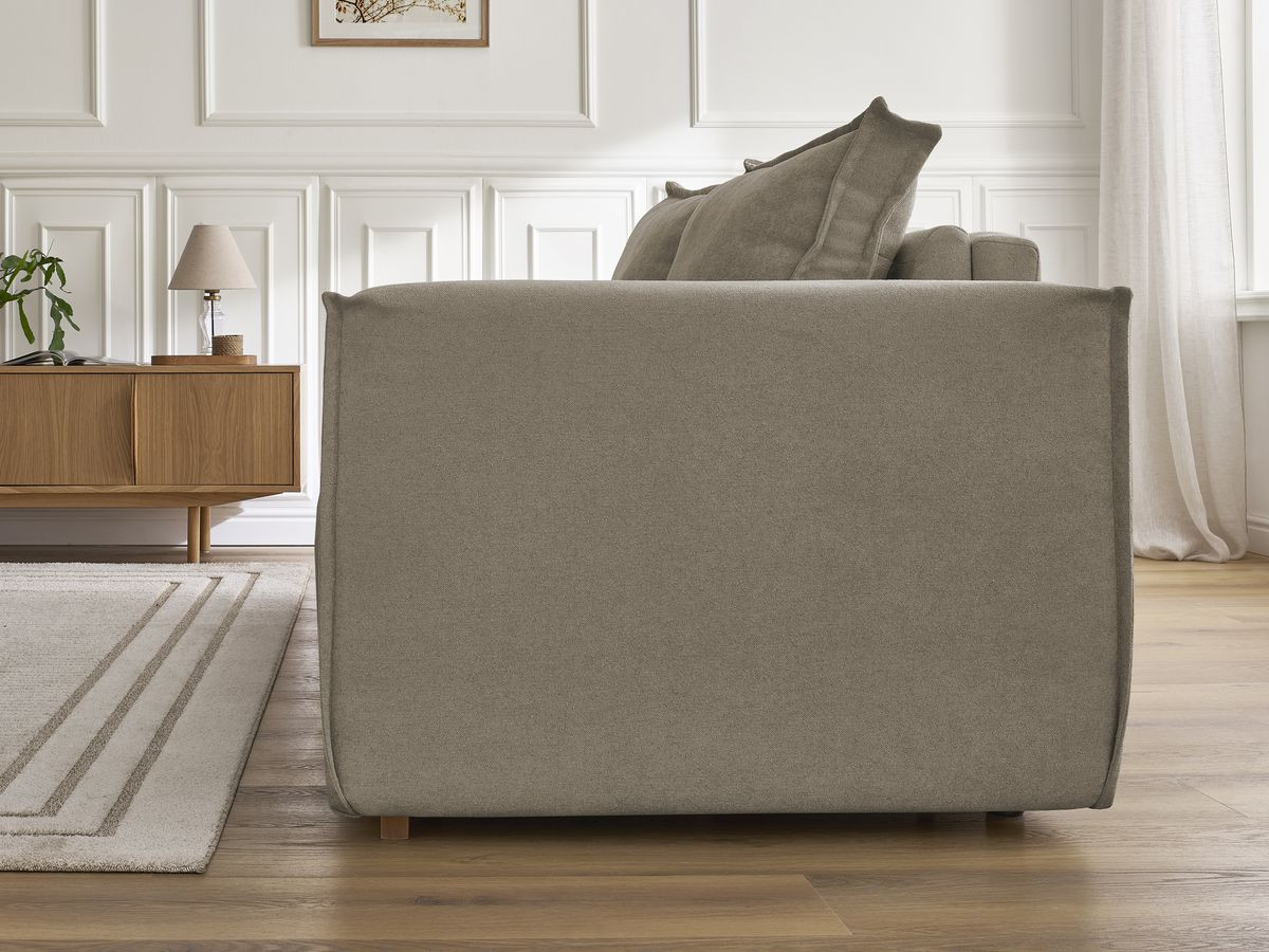Canapé droit convertible CHELSEA ouverture express tissu texturé