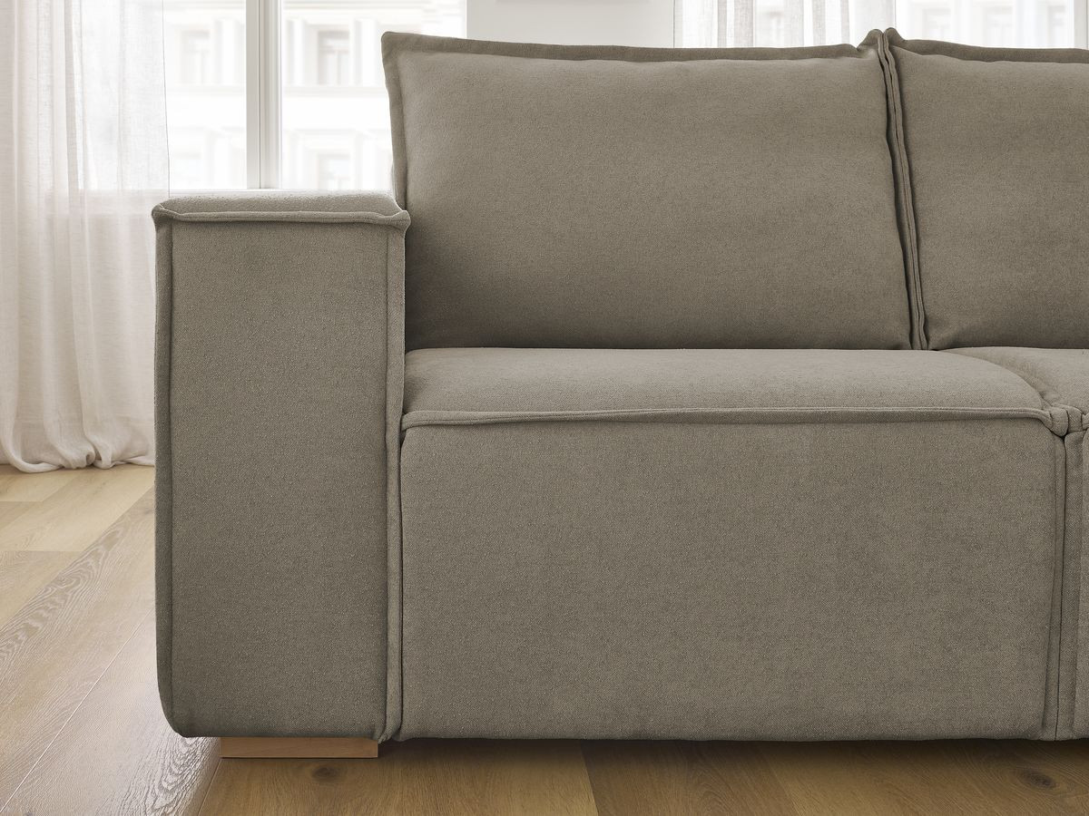 Canapé droit convertible CHELSEA ouverture express tissu texturé