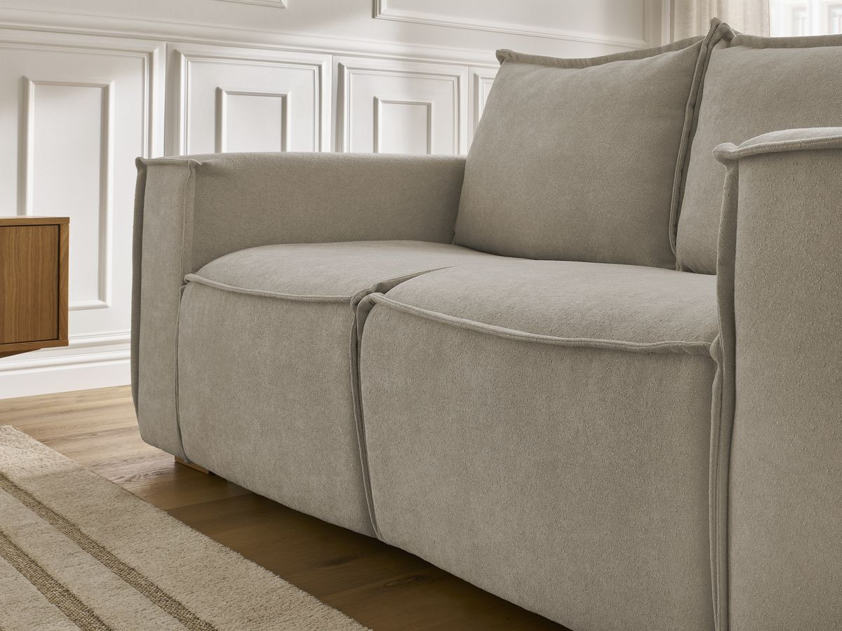 Canapé droit convertible CHELSEA ouverture express tissu texturé