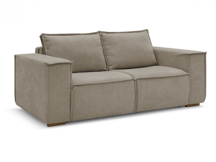 Canapé droit convertible CHELSEA ouverture express tissu texturé
