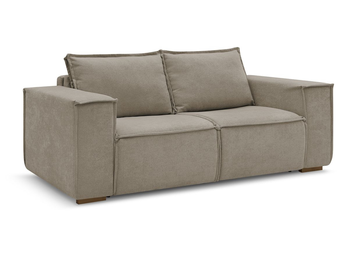 canapé droit convertible chelsea ouverture express tissu texturé de couleur taupe