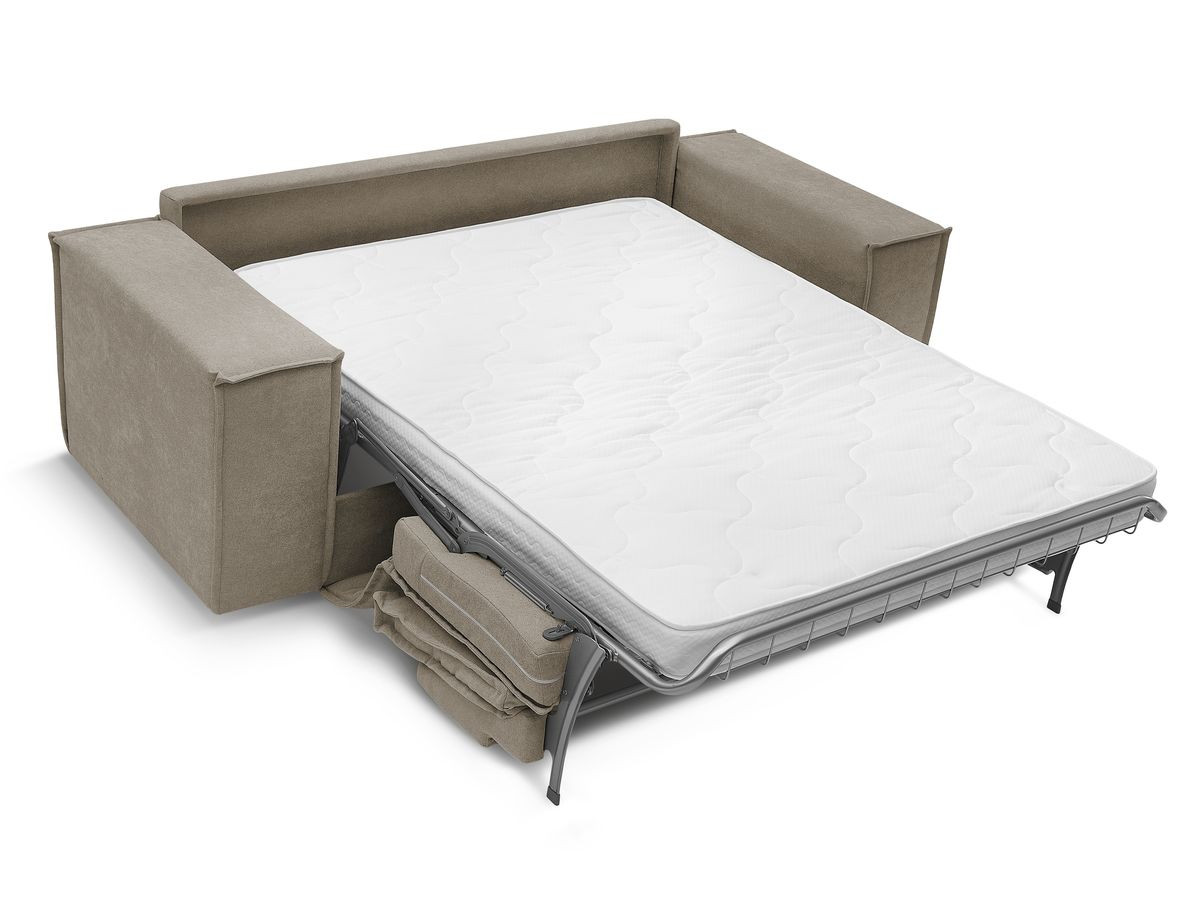 Canapé droit convertible CHELSEA ouverture express tissu texturé