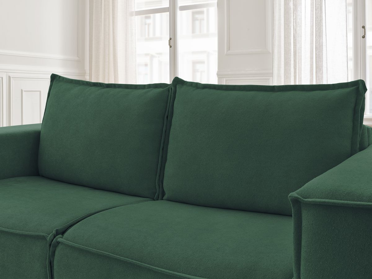 Canapé droit convertible CHELSEA ouverture express tissu texturé