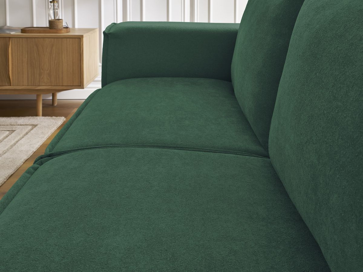Canapé droit convertible CHELSEA ouverture express tissu texturé