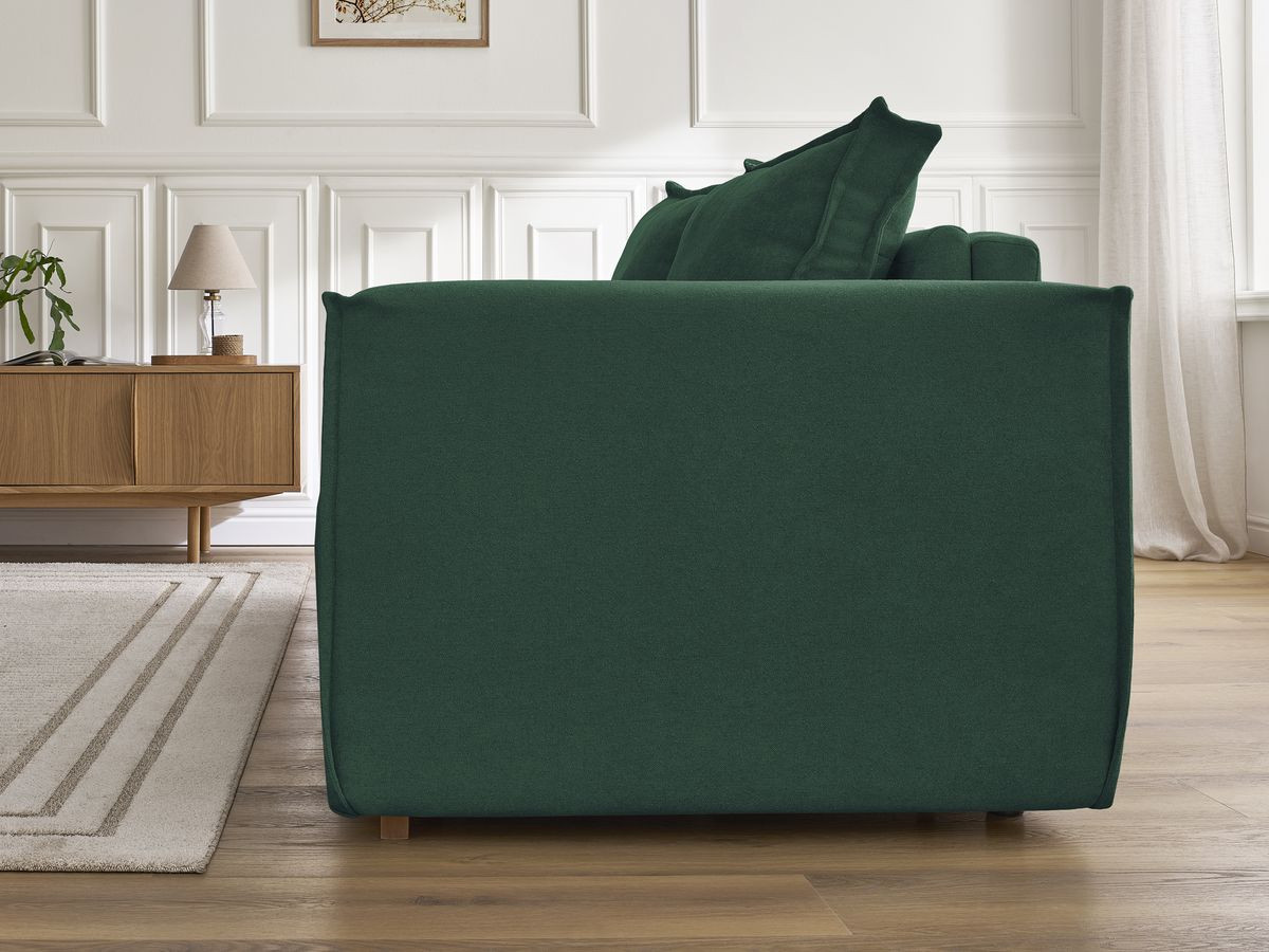 Canapé droit convertible CHELSEA ouverture express tissu texturé