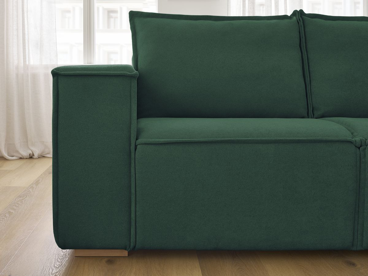 Canapé droit convertible CHELSEA ouverture express tissu texturé