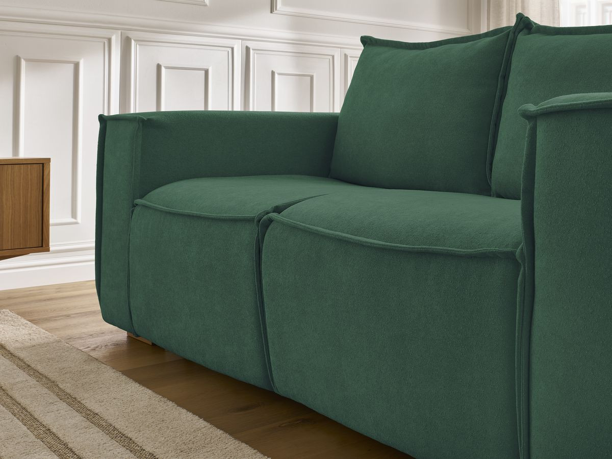 Canapé droit convertible CHELSEA ouverture express tissu texturé