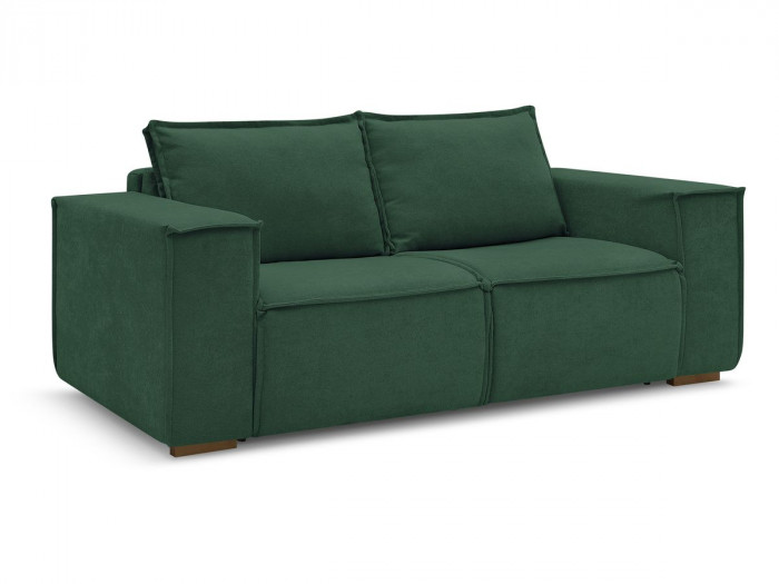 Canapé droit convertible CHELSEA ouverture express tissu texturé