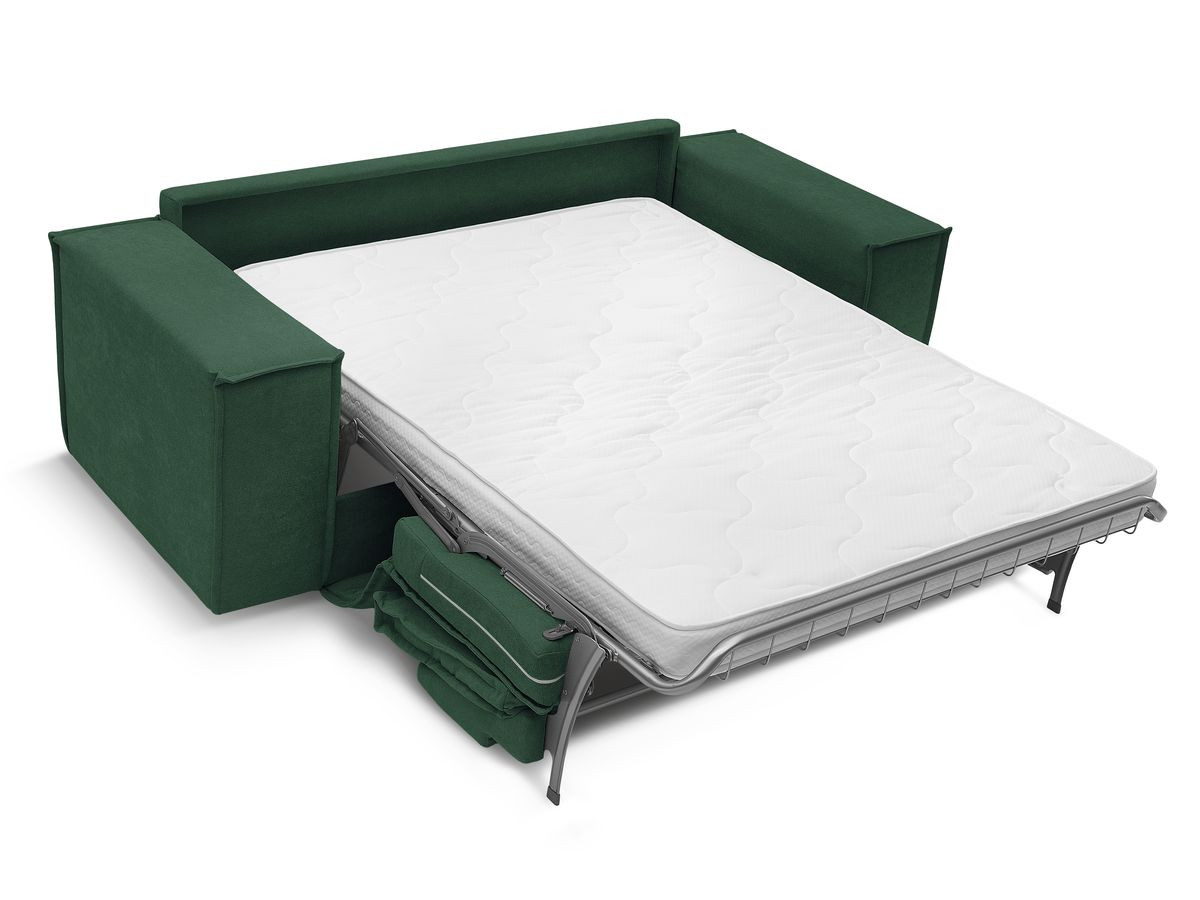 Canapé droit convertible CHELSEA ouverture express tissu texturé