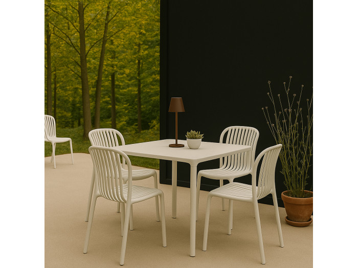 Table de jardin carrée 80 cm RHODES