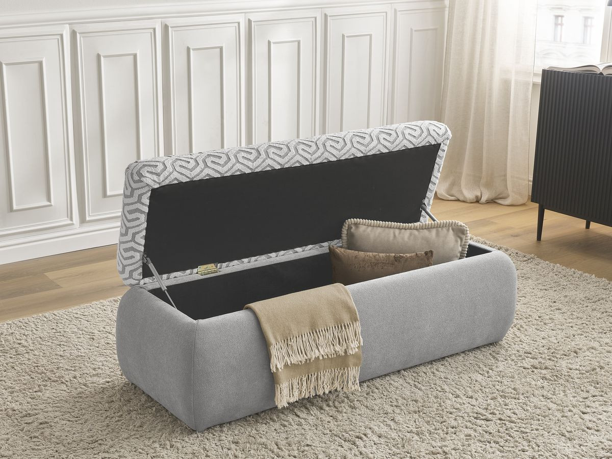 Canapé d'angle fixe EVEREST tissu chiné - Orange - Angle droit - 10 coussins