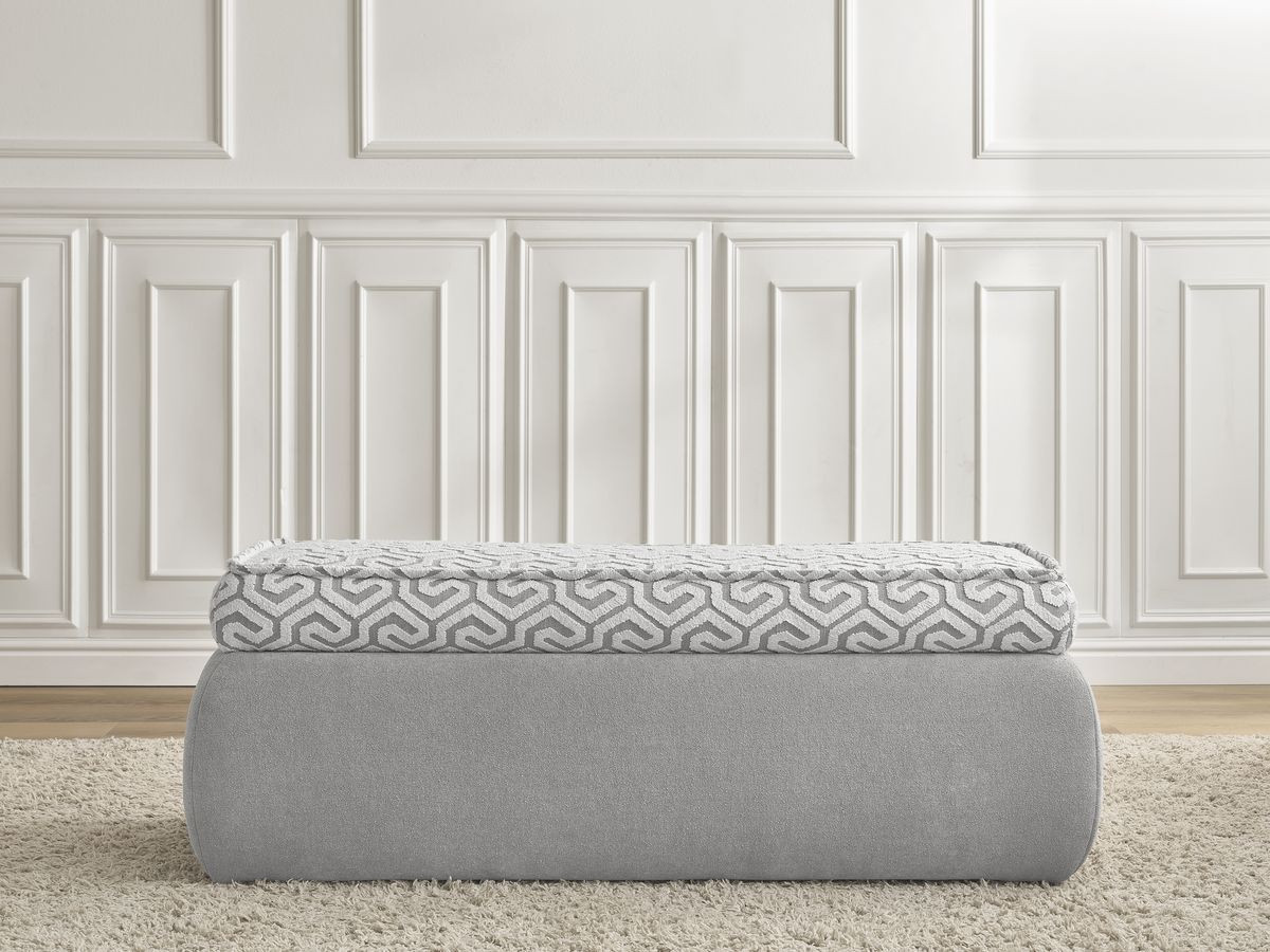 Canapé d'angle fixe EVEREST tissu chiné - Orange - Angle droit - 10 coussins
