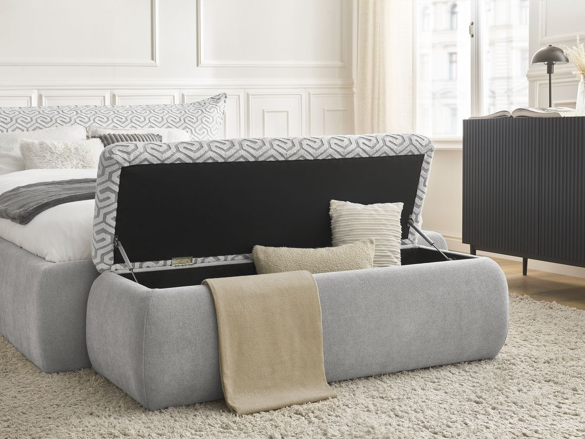 JADE opbergbed in grafische stof + JADE voeteneind Limited Edition