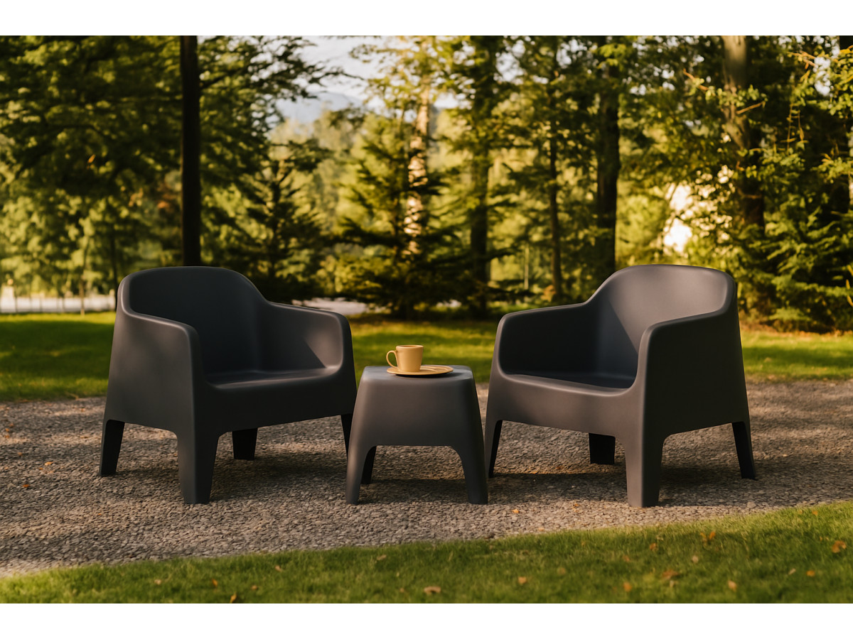 Table de salon de jardin carrée 49 cm MILOS