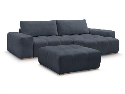 Canapé d'angle réversible ANAKIN tissu texturé avec pouf