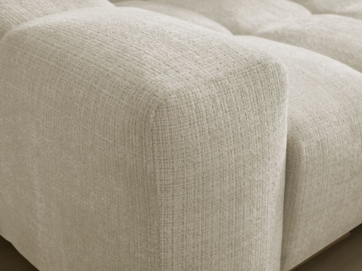 Canapé panoramique fixe ANAKIN tissu texturé avec pouf