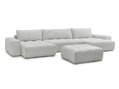 Canapé panoramique fixe ANAKIN tissu texturé avec pouf