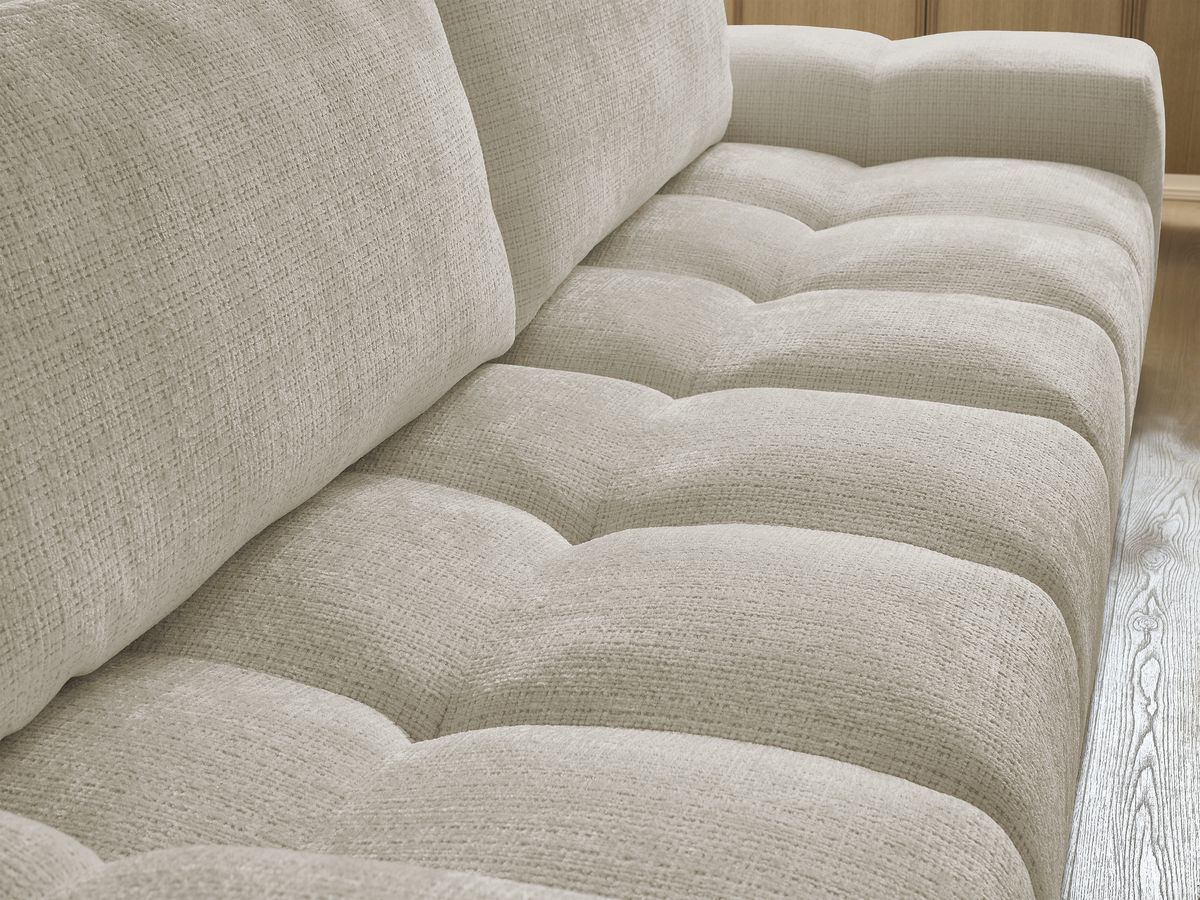 Canapé droit convertible coffre ANAKIN tissu texturé avec pouf