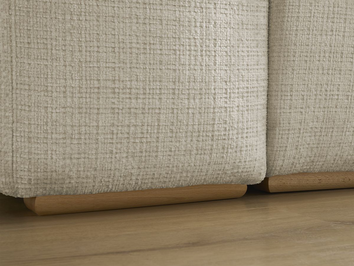 Canapé droit convertible coffre ANAKIN tissu texturé avec pouf