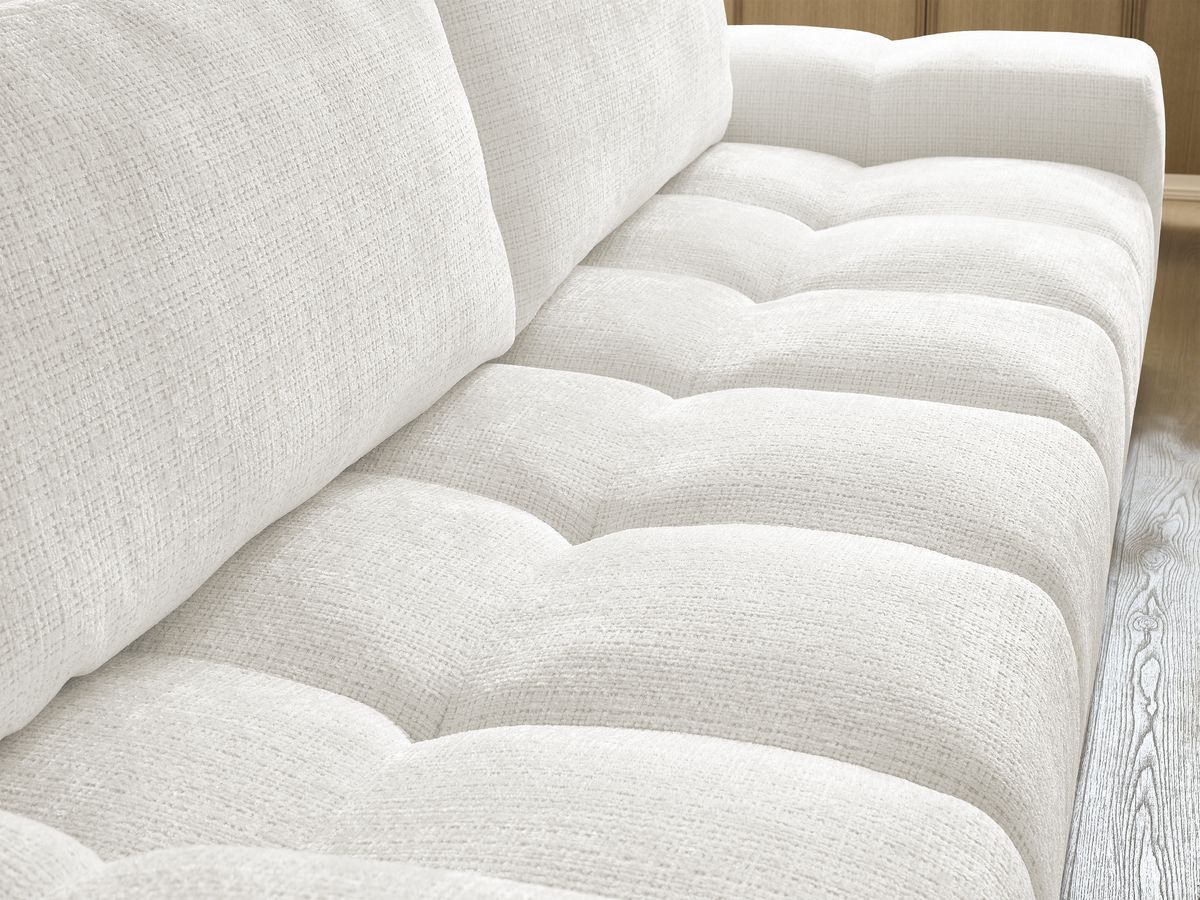 Canapé droit convertible coffre ANAKIN tissu texturé avec pouf
