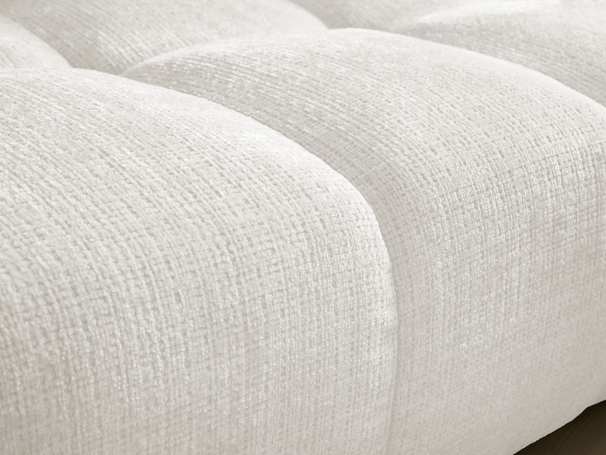 Canapé droit convertible coffre ANAKIN tissu texturé avec pouf