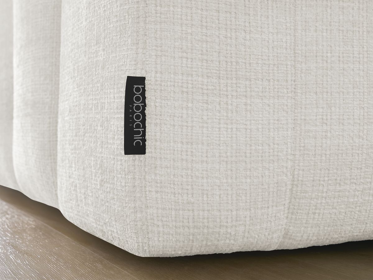 Canapé droit convertible coffre ANAKIN tissu texturé avec pouf