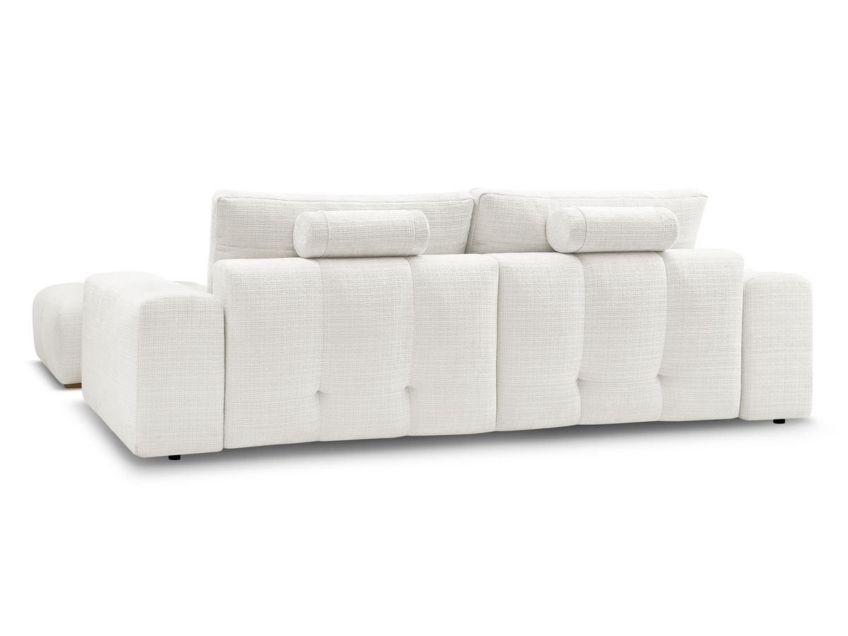 Canapé droit convertible coffre ANAKIN tissu texturé avec pouf