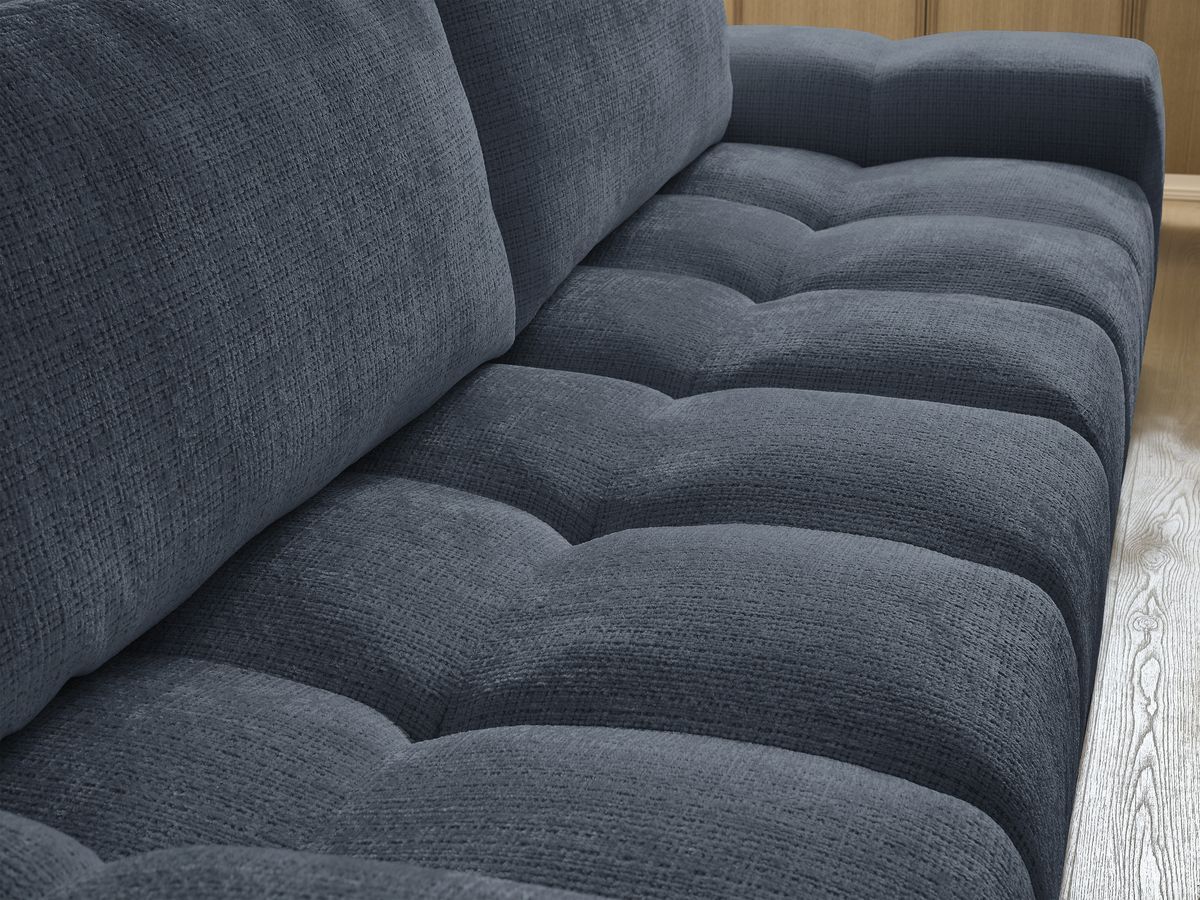 Canapé droit convertible coffre ANAKIN tissu texturé avec pouf